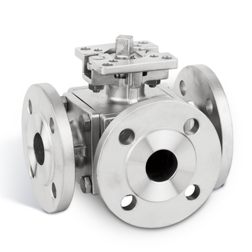 CF8/CF8m/Wcb stainless steel Three Way Flange Ball Valve